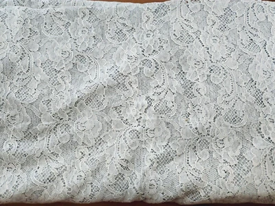 Light Blue Embroidered Lace Fabric 174" X 40" - Image 1 of 4