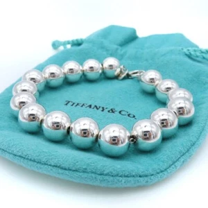 Tiffany HardWear Ball Bead Bracelet Sterling Silver 10mm Beads Fast Shipping - Picture 1 of 5