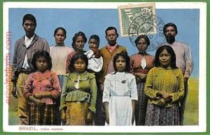 ah2792 - BRAZIL - VINTAGE POSTCARD Postal Antigua - Indios ETHNIC - Picture 1 of 1