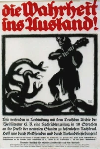 Original Vintage Plakat DEUTSCH WK I WAHRHEIT INS AUSLAND 1914 Bernhard - Bild 1 von 1