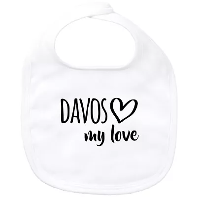 Bavaglino Bambino Davos My Love Idea Regalo Souvenir Compleanno Collo Natalizio • 12.99€