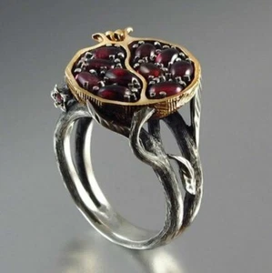 Granat Schmuck Silber Damen Größe 6-10 Ring Hochzeit Frauen - Bild 1 von 8