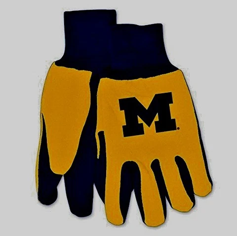 Michigan Wolverines 2 Tone Non-Slip Utility Gloves Cover