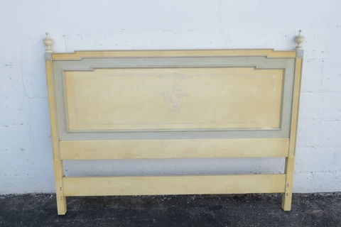John Widdicomb French Shabby Chic Pained Queen Size Headboard 2894 Cover