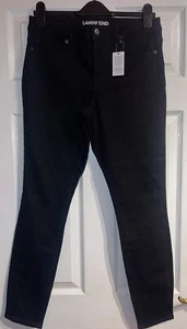 Lands' End - Black Mid Rise Stretch Skinny Black Jeans Size 12 L30 - Picture 1 of 4