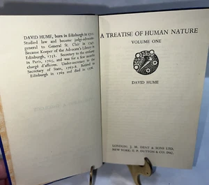 Classic "A Treatise of Human Nature, Vol 1," David Hume, Everyman's Lib. 1949 ed - Foto 1 di 16