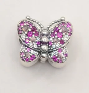 Authentic Pandora Dazzling Pink Butterfly Charm 797882 - Picture 1 of 4