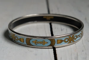 RARE Hermes Grand Apparat Narrow Enamel Bangle Bracelet - Picture 1 of 6