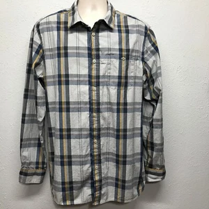 The North Face Herren XL Hemd blau grau kariert Langarm Knopfleiste Tasche Baumwolle - Bild 1 von 7