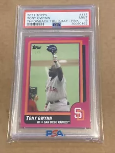 Tony Gwynn 2021 TOPPS Throwback Thursday TBT Hockey Pink 5/5 SSP PSA 9 MINT POP1 - Picture 1 of 3