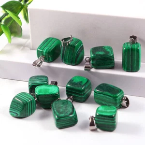 10pcs Handmade Irregular Artificial Malachite Stone Pendant DIY Jewelry Making - Picture 1 of 3