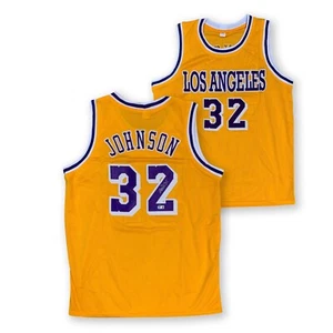 Magic Johnson signiertes Pro-Style goldsigniertes Basketball-Trikot Beckett COA - Bild 1 von 3