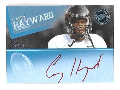 CASEY HAYWARD 2012 Press Pass Autographs Blue Red Ink /5 Vanderbilt Commodores - Image 1 of 2