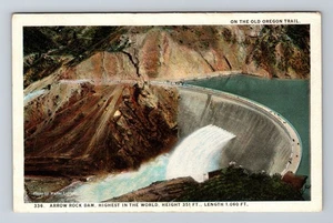 Arrow Rock Dam OR-Oregon, Aerial View Vintage Souvenir Postcard - Picture 1 of 2