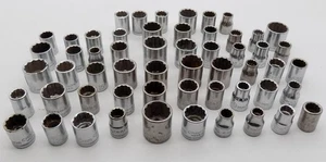 3/8" Drive Craftsman Socket Lot of 55+ Pc. 12 Pt. Metric Shallow Random Sizes - Picture 1 of 1