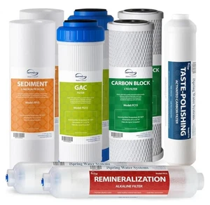 iSpring F9K NSF Certified 1-Year Reverse Osmosis Water Filter, Alkaline Reminera - Picture 1 of 3