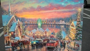 Thomas Kinkade S/N unframed LIGHTS OF CHRISTMAS Canvas 18x27  COA Low Price #1 - Picture 1 of 1