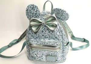 Disney Parks Loungefly Arendelle Aqua Pailletten Minnie Mouse Mini Rucksack - NICHT MEHR ERHÄLTLICH - Bild 1 von 21