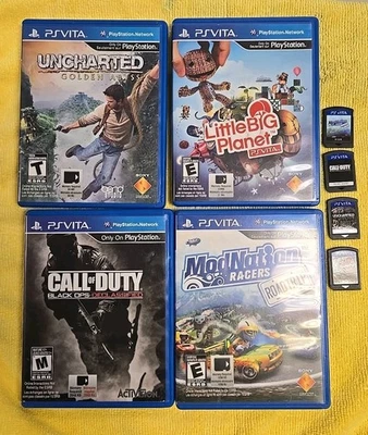 Lot of 4. Sony PS Vita games. Call Duty, Little Big, Uncharted, Mod Nation. - Image 1 of 4