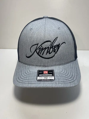 🔥Kimber Guns Armas de Fuego Logo Gris/Negro Malla Richardson SnapBack Sombrero. Foto 1 de 4