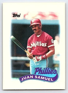 1989 Topps Major League Leaders Minis #29 Juan Samuel Philadelphia Phillies - Picture 1 of 2