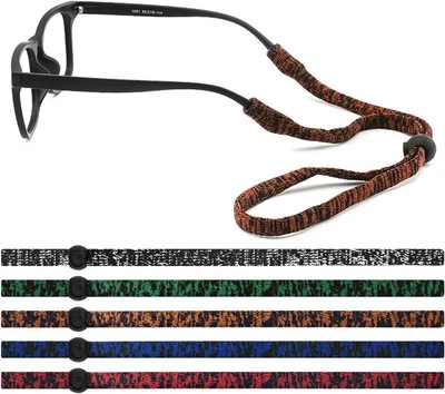 Qufiiry 5 PCS Unisex Glasses Straps, Soft Sport Eyeglasses Straps, Glasses Chai