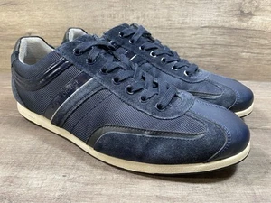 Hugo Boss Sneakers Shoes Lace Up Blue Leather Mens Size EU 42 US 9 - Picture 1 of 14