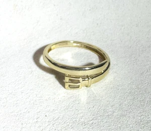 Anillo estilo envolvente con hebilla de oro amarillo sólido de 10K talla 7,75 - Imagen 1 de 5