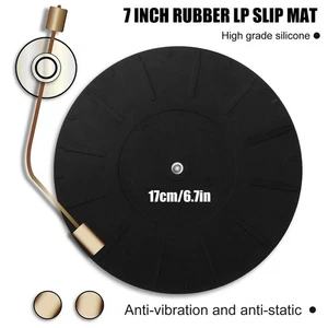 Turntable Platter Mat Fit For All Record Players 7in Rubber Anti Slip Ant NEW - Imagen 1 de 12