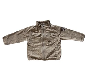 Baby Gap Boys 3T Khaki waxed cotton full zip jacket with patches - Picture 1 of 4