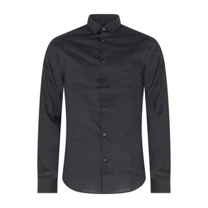 Armani Exchange - Camicia nera con logo ricamato sul petto per uomo - Foto 1 di 1