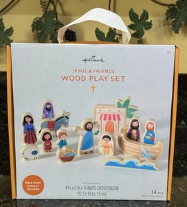 Sealed New Hallmark Jesus & Friends Wood Play Set Christian Bible Stories 14 pcs - Picture 1 of 5