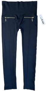 Hidden Lotus S Small schwarze Legging Hose goldener Reißverschluss Akzente Damen - Bild 1 von 11