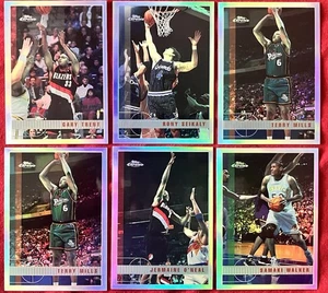 (6) 1997-98 Topps Chrome Refractors Jermaine O'Neal,Gary Trent,Terry Mills + - Picture 1 of 2