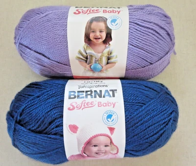 Bernat Softee Baby, Mixed Lot of 2 in Navy & Lavender, 5 oz ea - Image 1 of 4