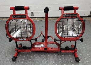 Commercial Electric Double Head Double Bulb Commercial Work Light ( Red) - Picture 1 of 5