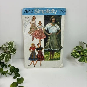 Skirt Blouse Size 18 Pattern 7842 Ruffle Raglan Boho Vintage 70s CUT - Picture 1 of 2