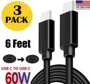 1/3Pack 6FT USB-C to USB-C Cable Super Fast Charge Type C Charging Cord Charger