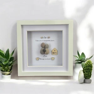 Personalised Love Pebble Picture couple family valentines anniversary wedding - Picture 1 of 5