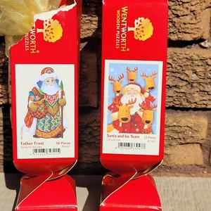 2 NEW Wentworth Father Frost & Santa And His Team MINI Wooden Jigsaw Read - Picture 1 of 5