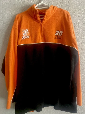 NASCAR Tony Stewart Jacket 1/4 Zip Fleece Orange Black #20 Logo Home Depot XXL Cover