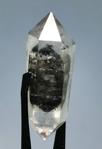Tibetan BLACK Phantom QUARTZ Crystal Double Terminating Specimen - Picture 1 of 10
