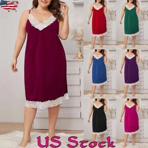 Plus Women Sexy Lace Babydoll Lingeries Set Nighgown Sleepwear Robe Nightdress - Picture 1 of 22