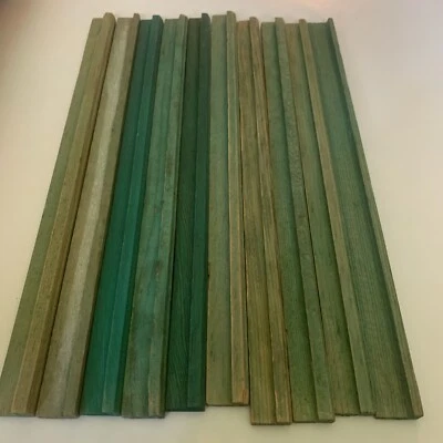 Lote de 10 piezas de repuesto de extremos de listones de techo verdes de 12" de colección Lincoln Foto 1 de 4