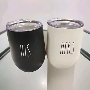 Vasos de vino sin tallo aislados de acero inoxidable Rae Dunn SUYOS - Imagen 1 de 11
