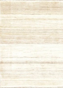 Elegent Contemporary Gabbeh Zollanvari Handmade Area Rug Wool 3'x5' Ivory Carpet - Picture 1 of 12