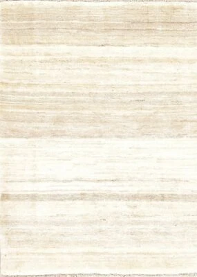 Elegent Contemporary Gabbeh Zollanvari Handmade Area Rug Wool 3'x5' Ivory Carpet - Image 1 of 4