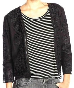 $95 Volcom Stone Wild Black Sequin Embroidered Jacket Black NWT Size S, M, L - Picture 1 of 10