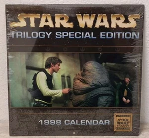 1998 Star Wars Trilogy Special Edition Calendar Han Solo Jabba Factory Sealed - Picture 1 of 2
