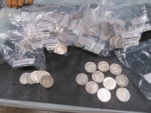 10 Morgan & Peace Silver Dollars-Assorted Dates-Circlated condition - Picture 1 of 5